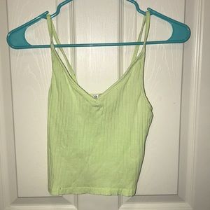 Divided; Green/Yellow Crop Top